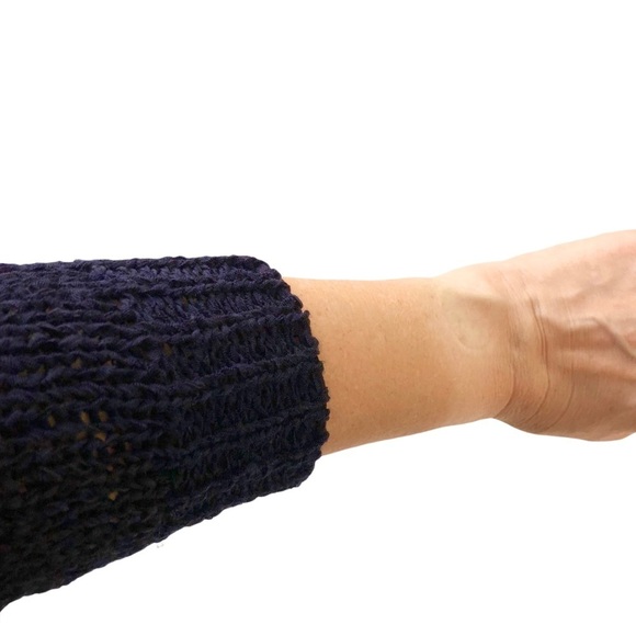 NWT Catherine Malandrino navy blue chunky cardigan open draped sweater XS - Picture 6 of 9